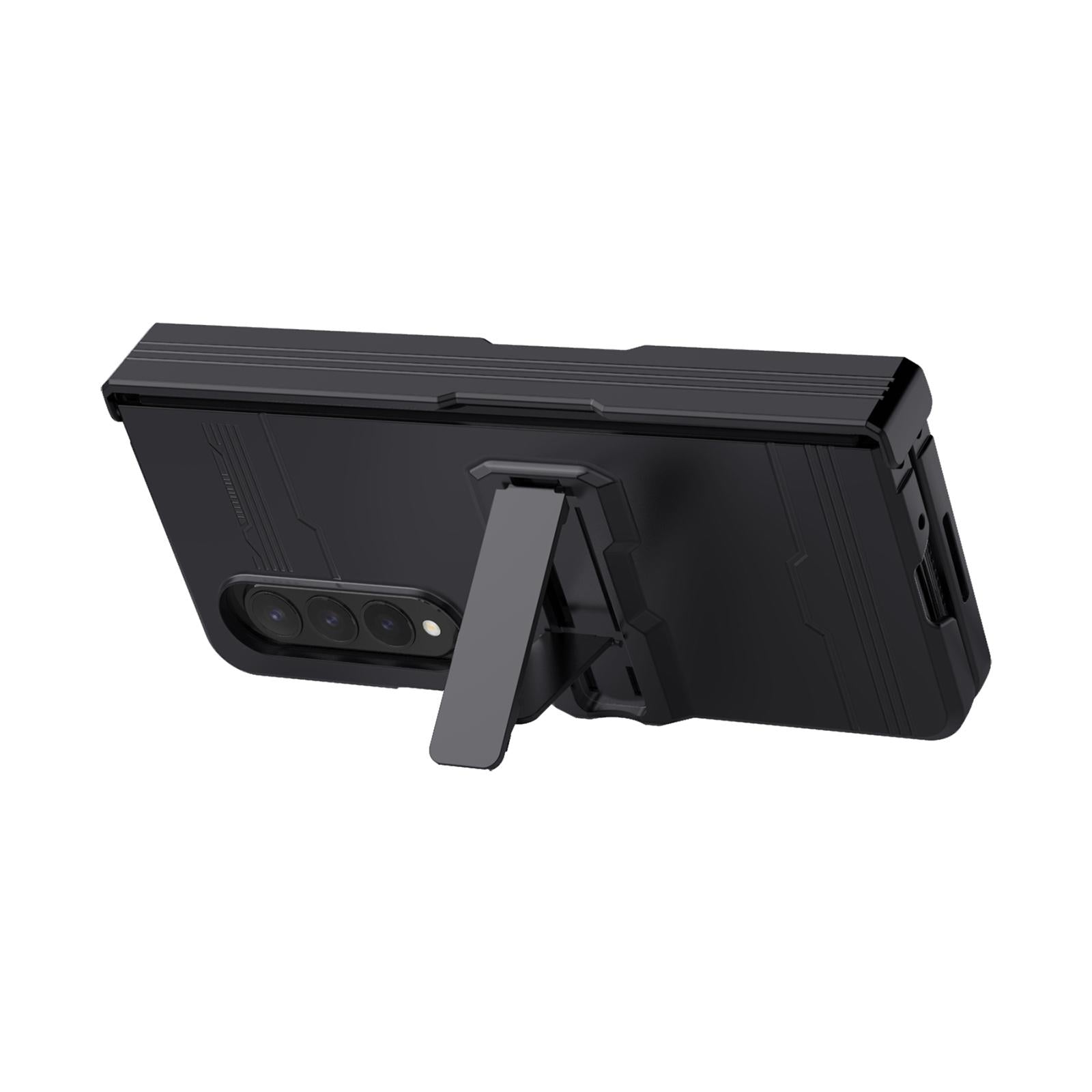 For Samsung Galaxy Z Fold4 5G Anti-Fall King Kong Phone Case - Black