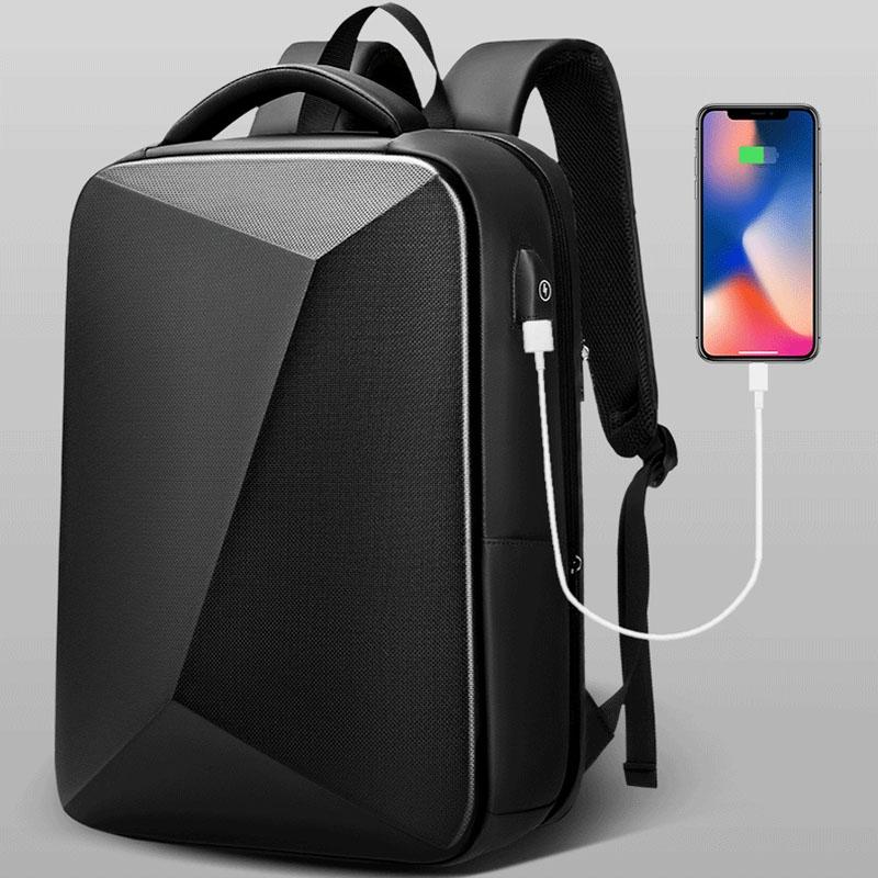 Expandable Usb Laptop Backpack for Business Travel - Black