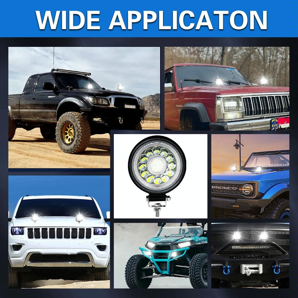 1 Pair 4 Inch Round Double Circle Angel Eye Work Light Black