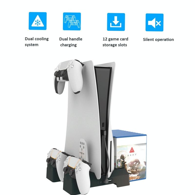 Ps5 Dual-seat Charging & Cooling Base Rack with Storage - Compact Design - White