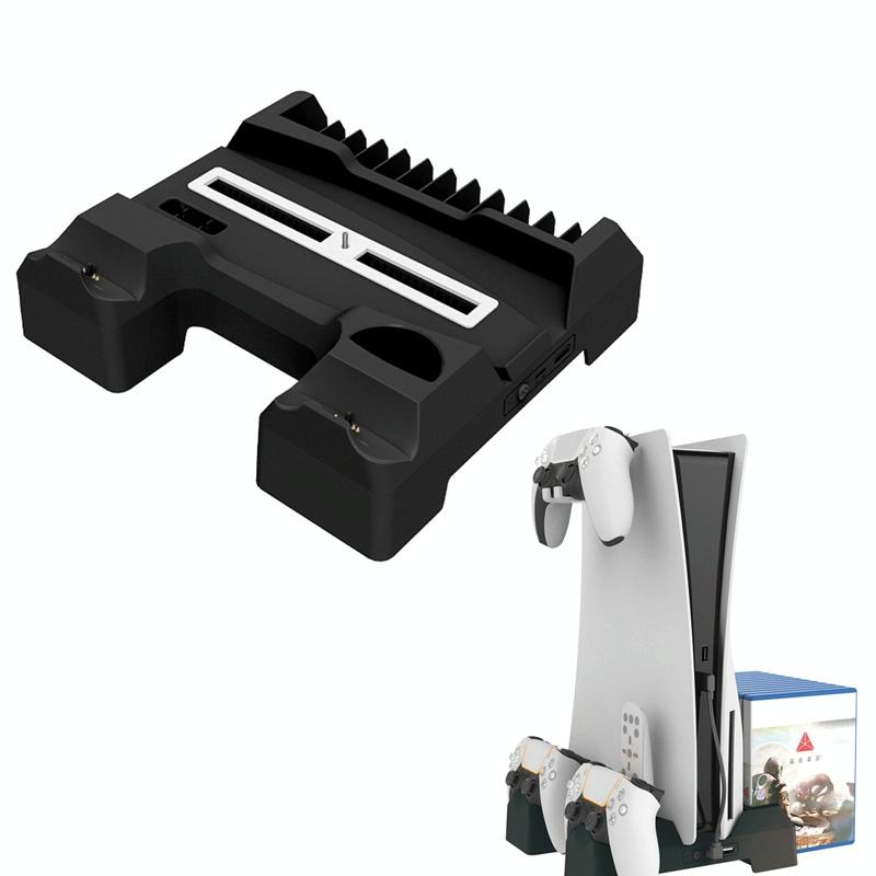 Ps5 Dual-seat Charging & Cooling Base Rack with Storage - Compact Design - White