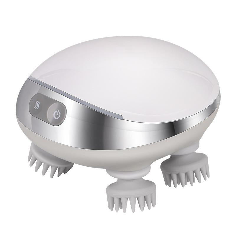 Electric Head Massager With Hot Compress & Vibration Waterproof English Version