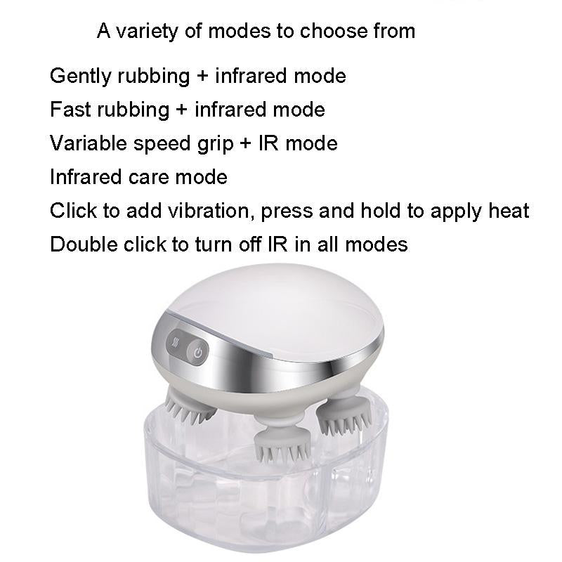 Electric Head Massager With Hot Compress & Vibration Waterproof English Version