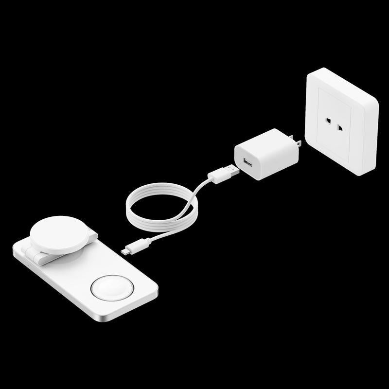 3 In 1 Magnetic Wireless Charging Dock For Apple Devices - Black