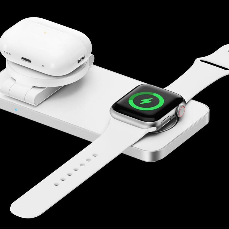 3 In 1 Magnetic Wireless Charging Dock For Apple Devices - Black