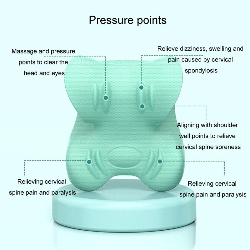 Cervical Massager C-Type Traction Support Pillow - Green