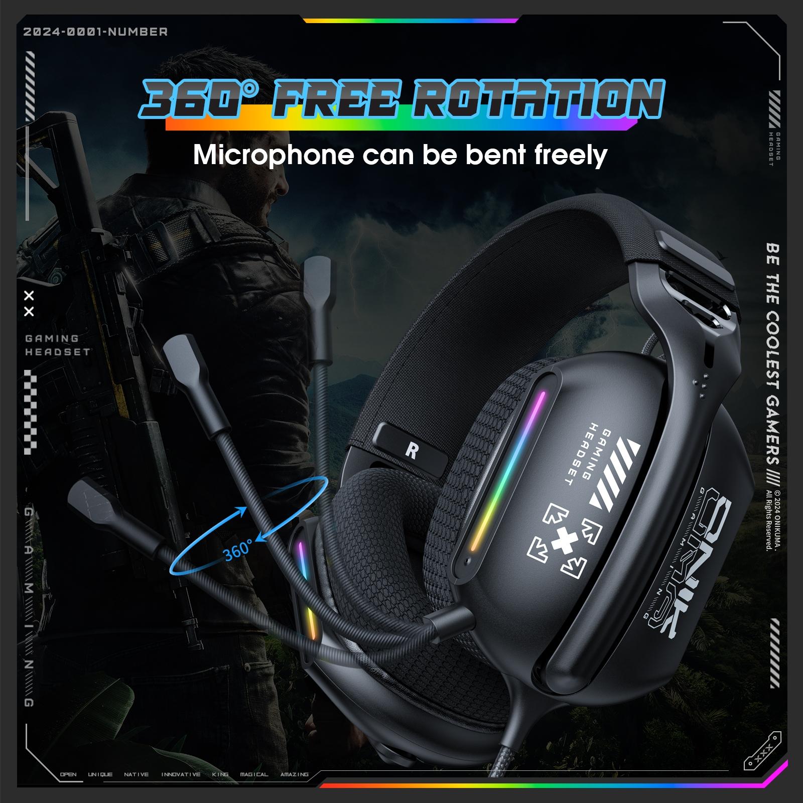 Rgb Gaming Headset With Mic 2.2M Cable Black