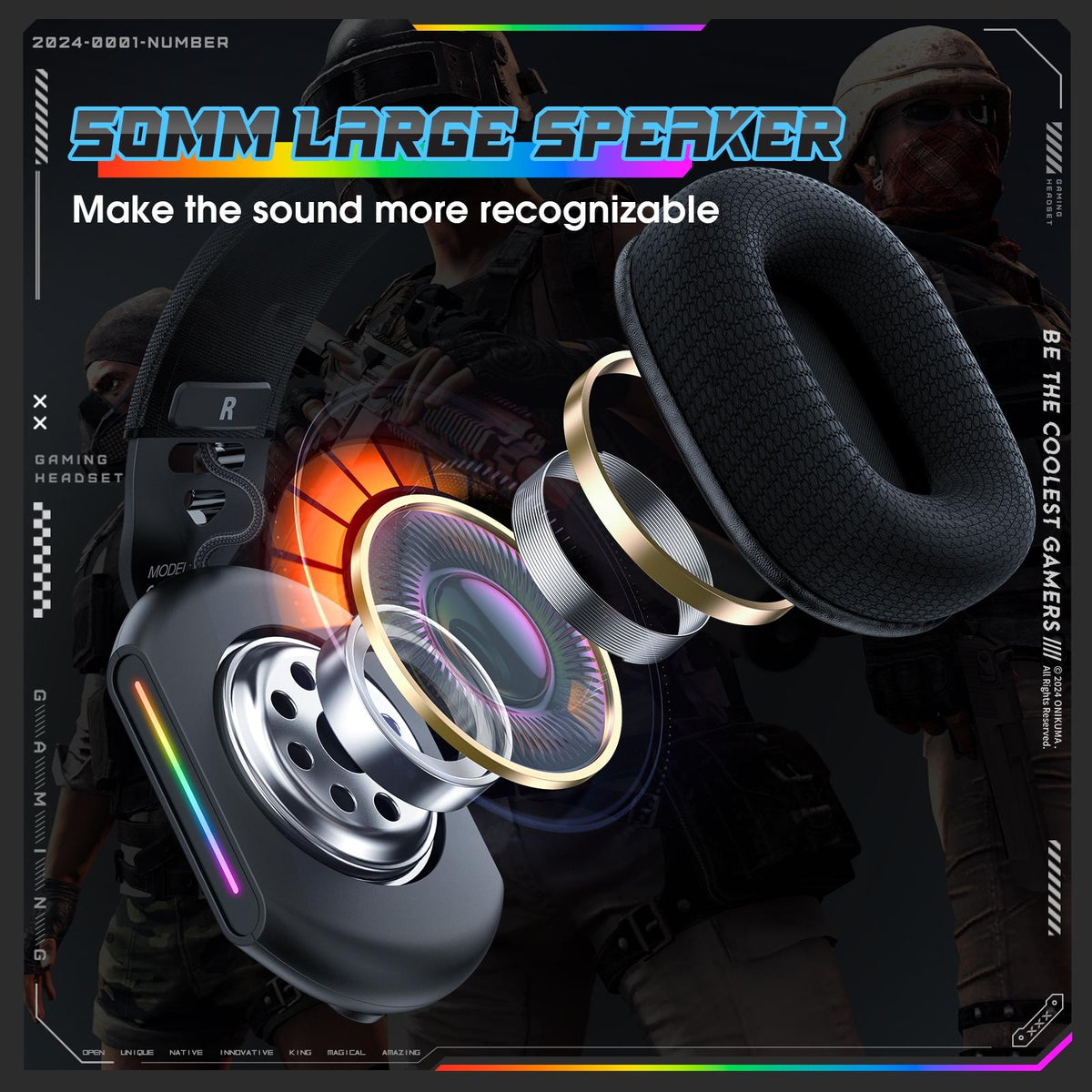 Rgb Gaming Headset With Mic 2.2M Cable Black