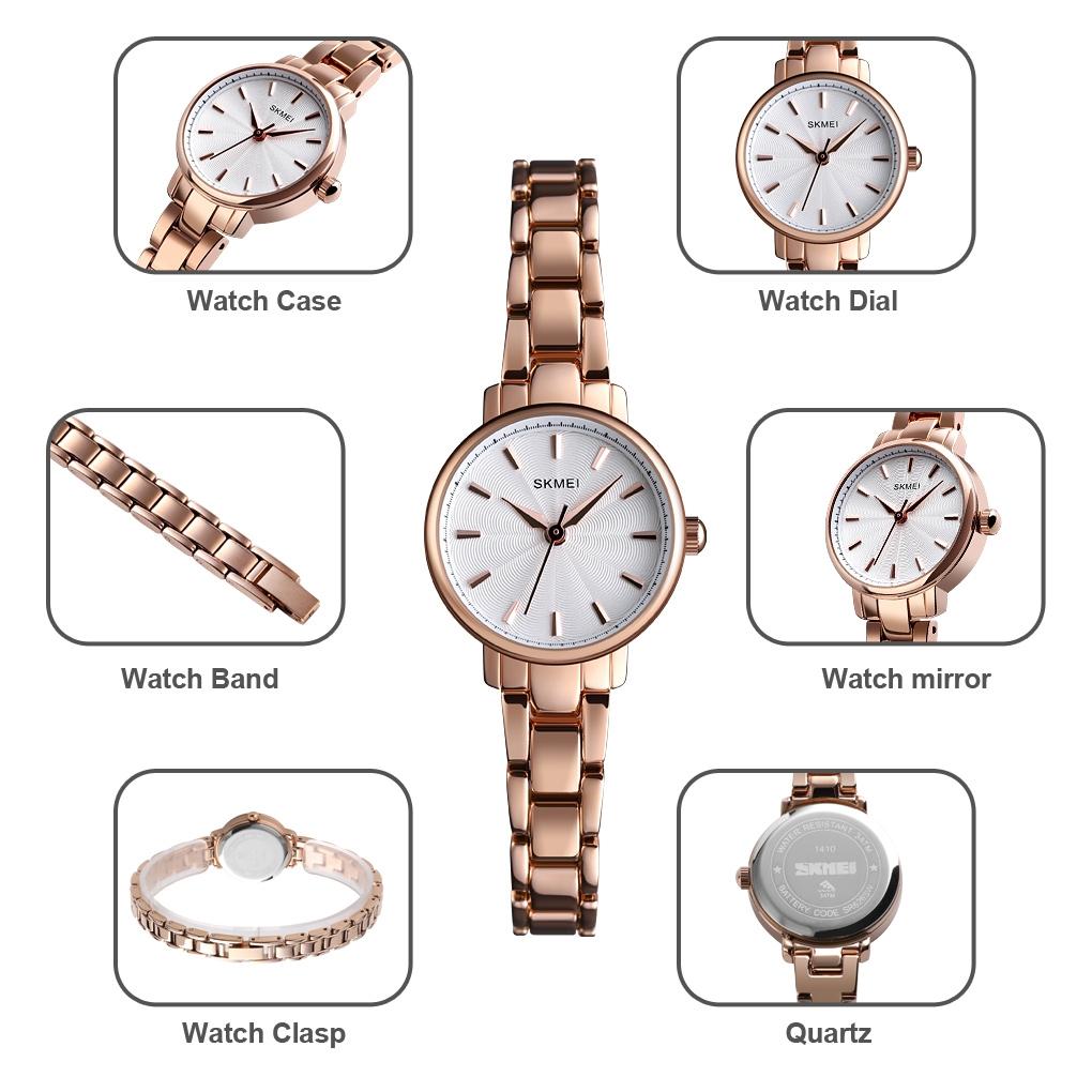 European Fashion Women Quartz Watch with Steel Band - Business and Leisure - Rose Gold