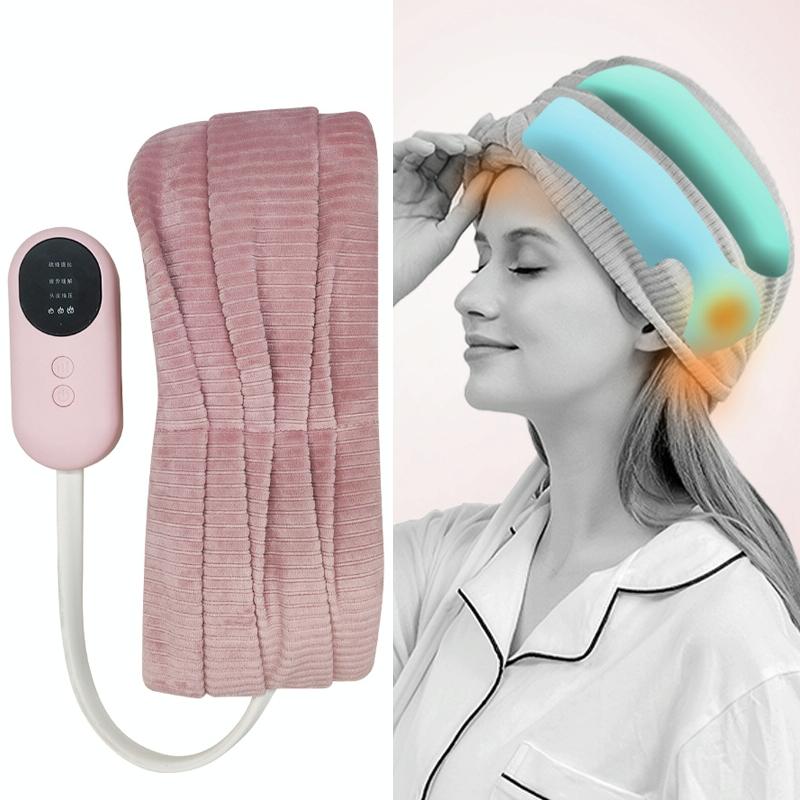 Air Wave Head Massager With Heating &amp; Airbag Compression - Pink