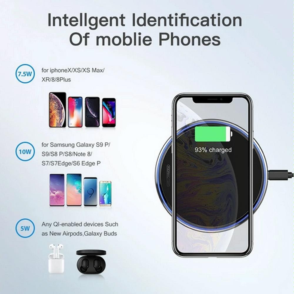 Ultra Thin Wireless Charger For Mobile Phones - Black