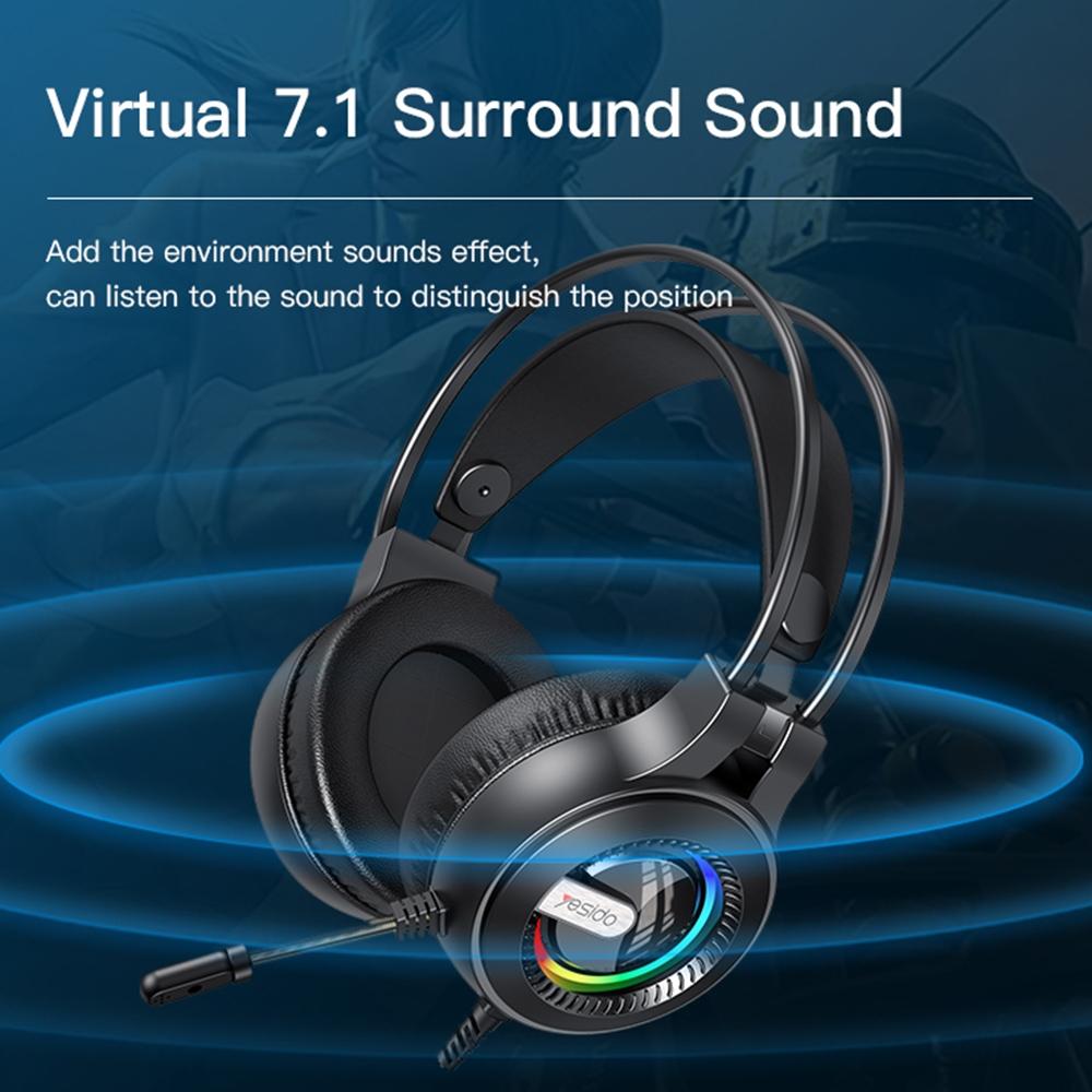 Rgb Gaming Earphones With Head-Mounted Design