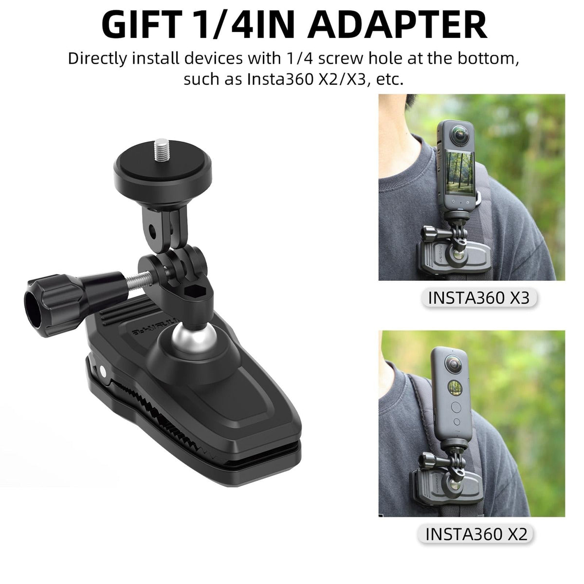 360 Degree Swivel Backpack Clip for Magnetic Action Camera Mount