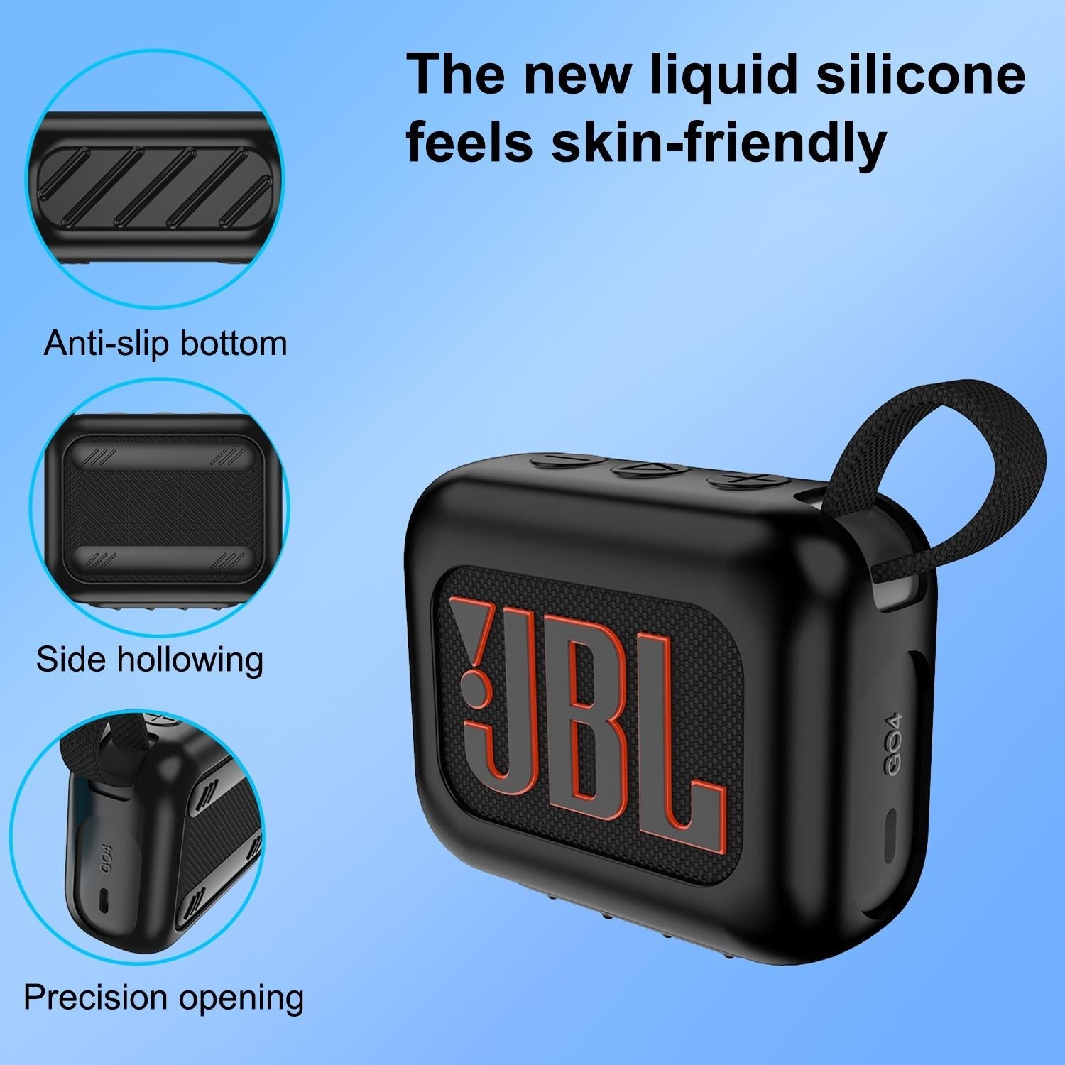Silicone Protective Case for Jbl Go 4 Bluetooth Speaker - Black