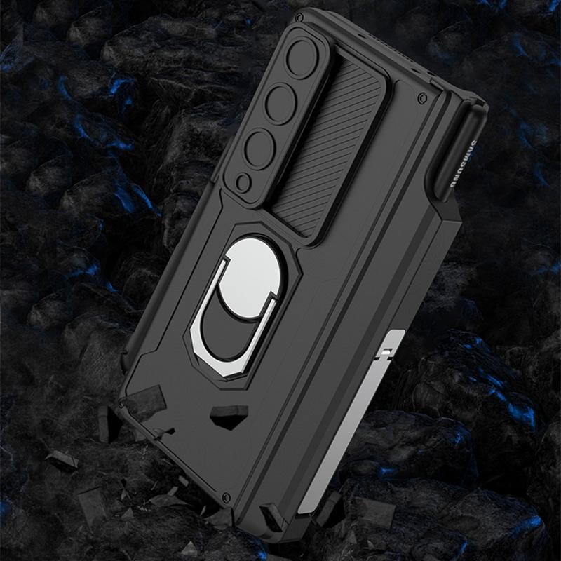 For Samsung Galaxy Z Fold4 5G Magnetic Phone Case With Pen Holder - Foldable - Black