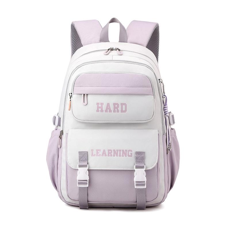 Versatile 15.6 Backpack for School & Work - Casual Design - Purple White