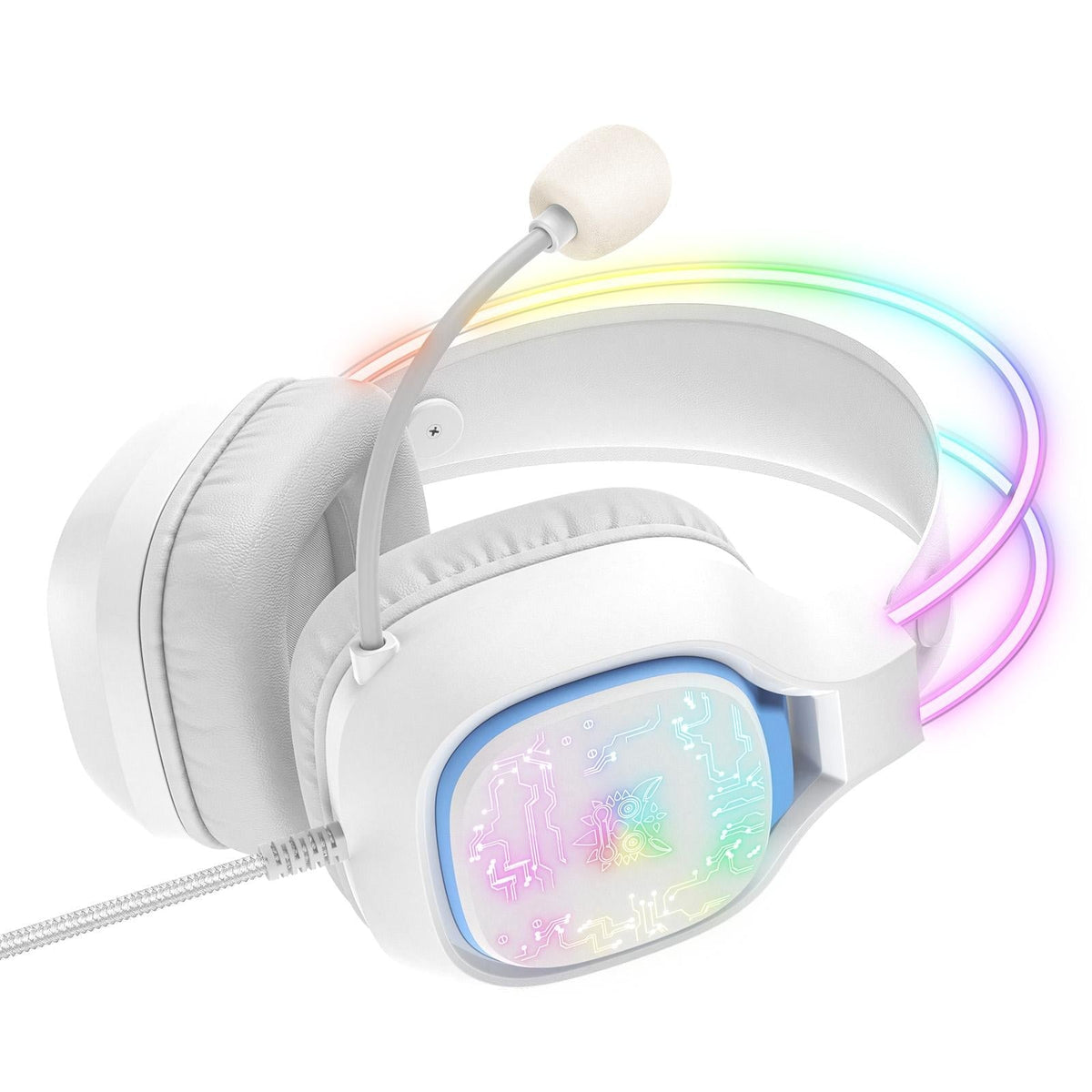 Colourful Light Gaming Headset With Mic 1.8M Cable - Black