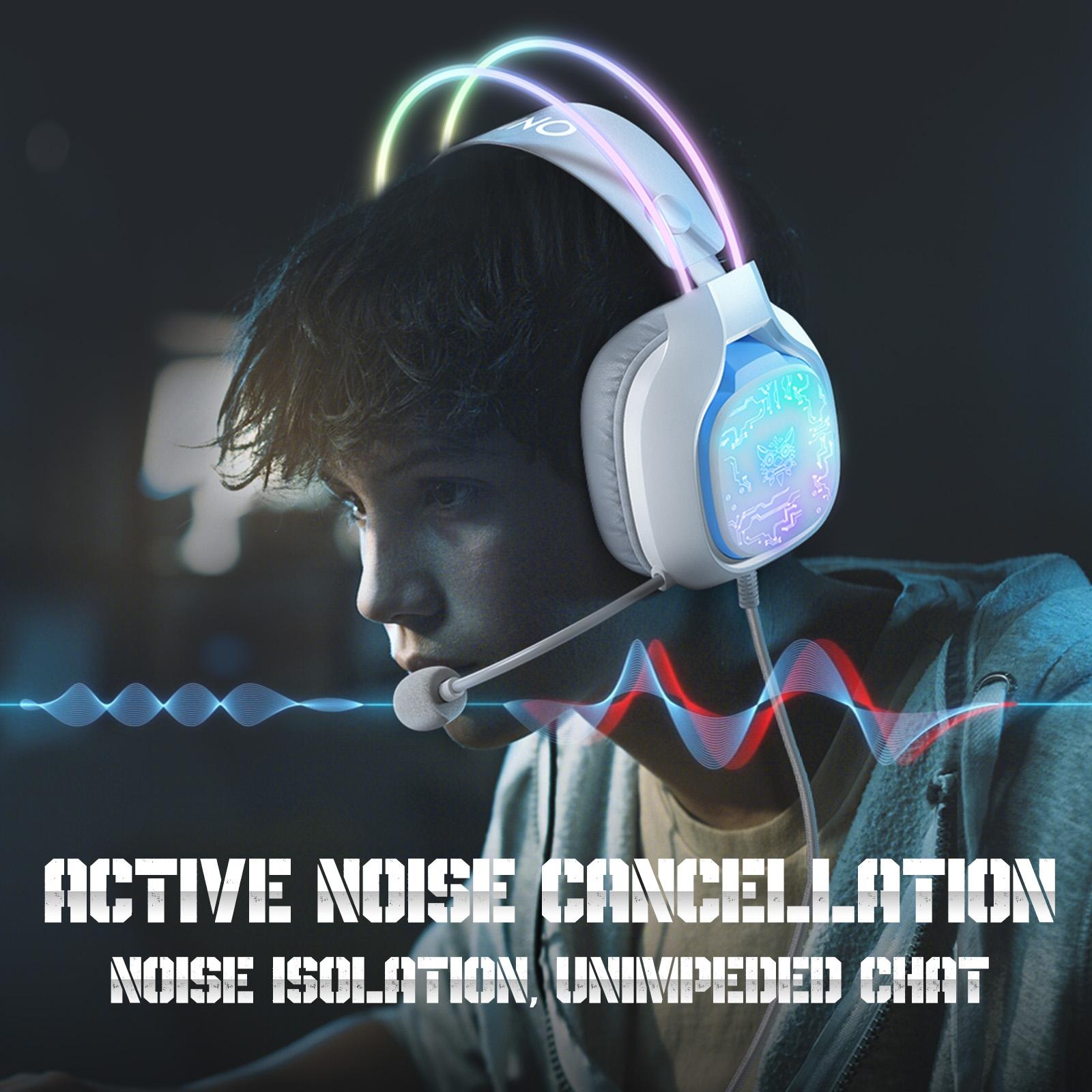 Colourful Light Gaming Headset With Mic 1.8M Cable - Black