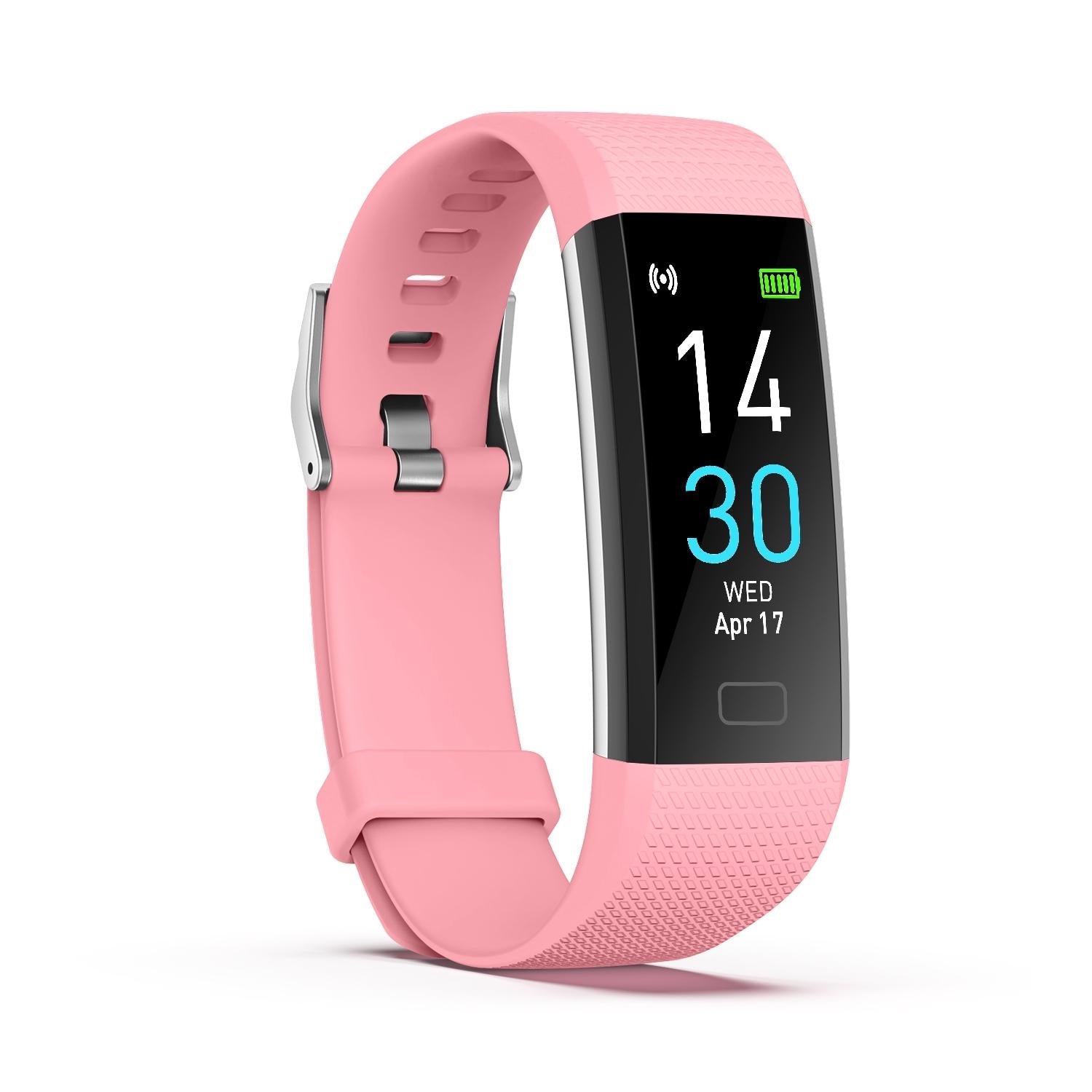 Waterproof Fitness Tracker Watch With Heart Rate Monitor - Pink