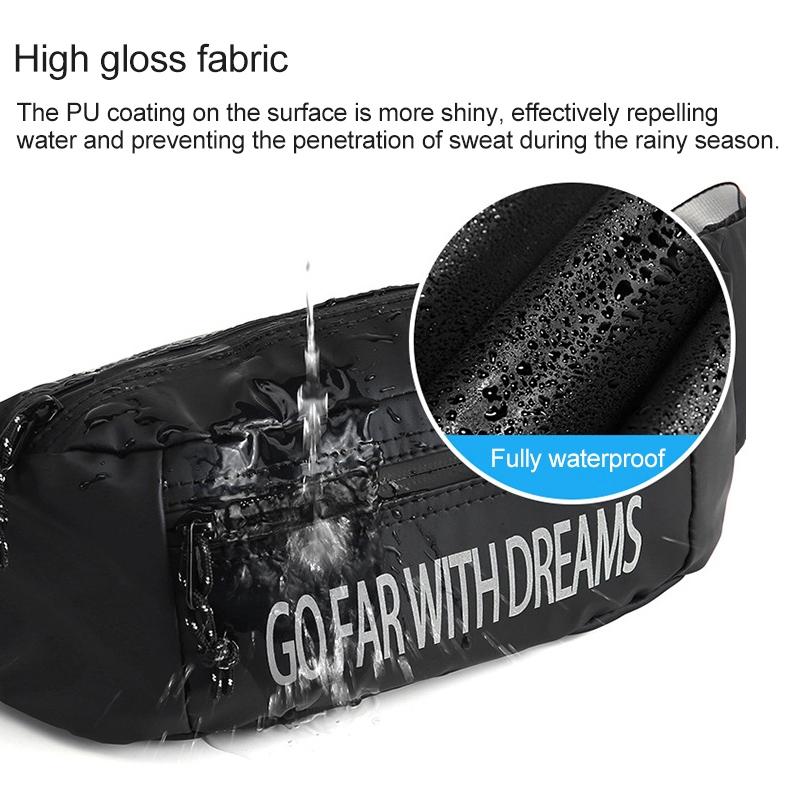 Multi Function Outdoor Waist Crossbody Chest Bag For Mobile Phones - Black