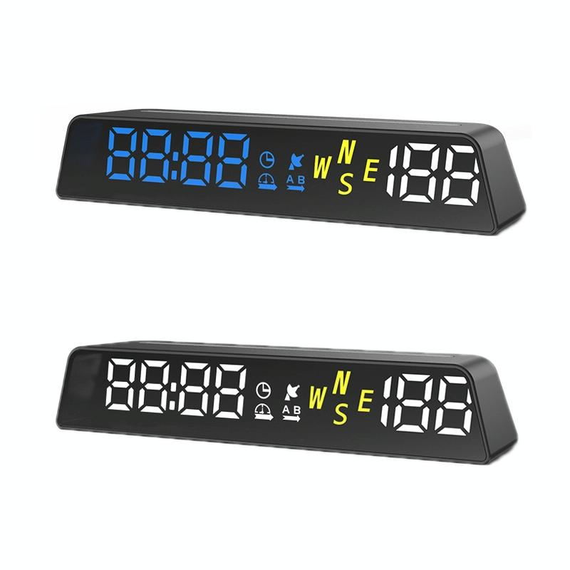 Usb Powered Hd Vehicle Altitude Meter Hud Display - Blue White