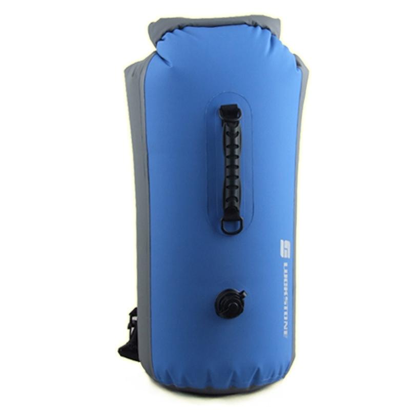Waterproof Outdoor Rafting Backpack Inflatable Swimming Tote Bag For River Tracing And More - Blue