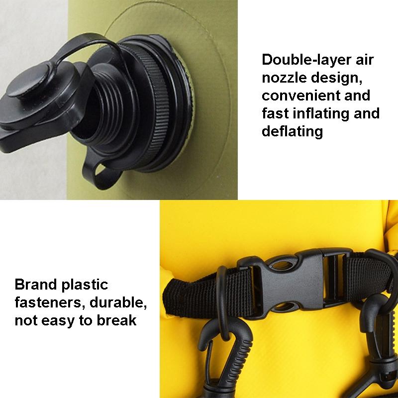 Waterproof Outdoor Rafting Backpack Inflatable Swimming Tote Bag For River Tracing And More - Blue