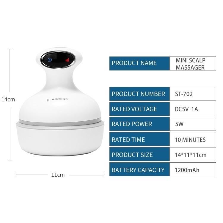 Smart Vibrating Kneading Head Massager English White