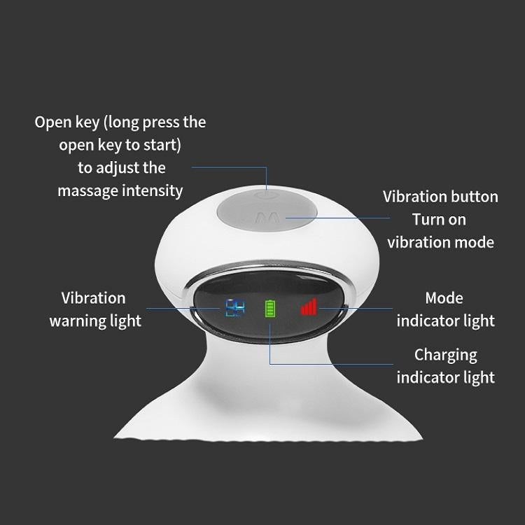 Smart Vibrating Kneading Head Massager English White