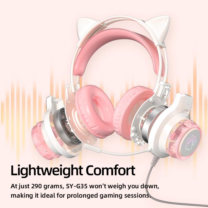 Rgb Cat Ear Gaming Headset - Black