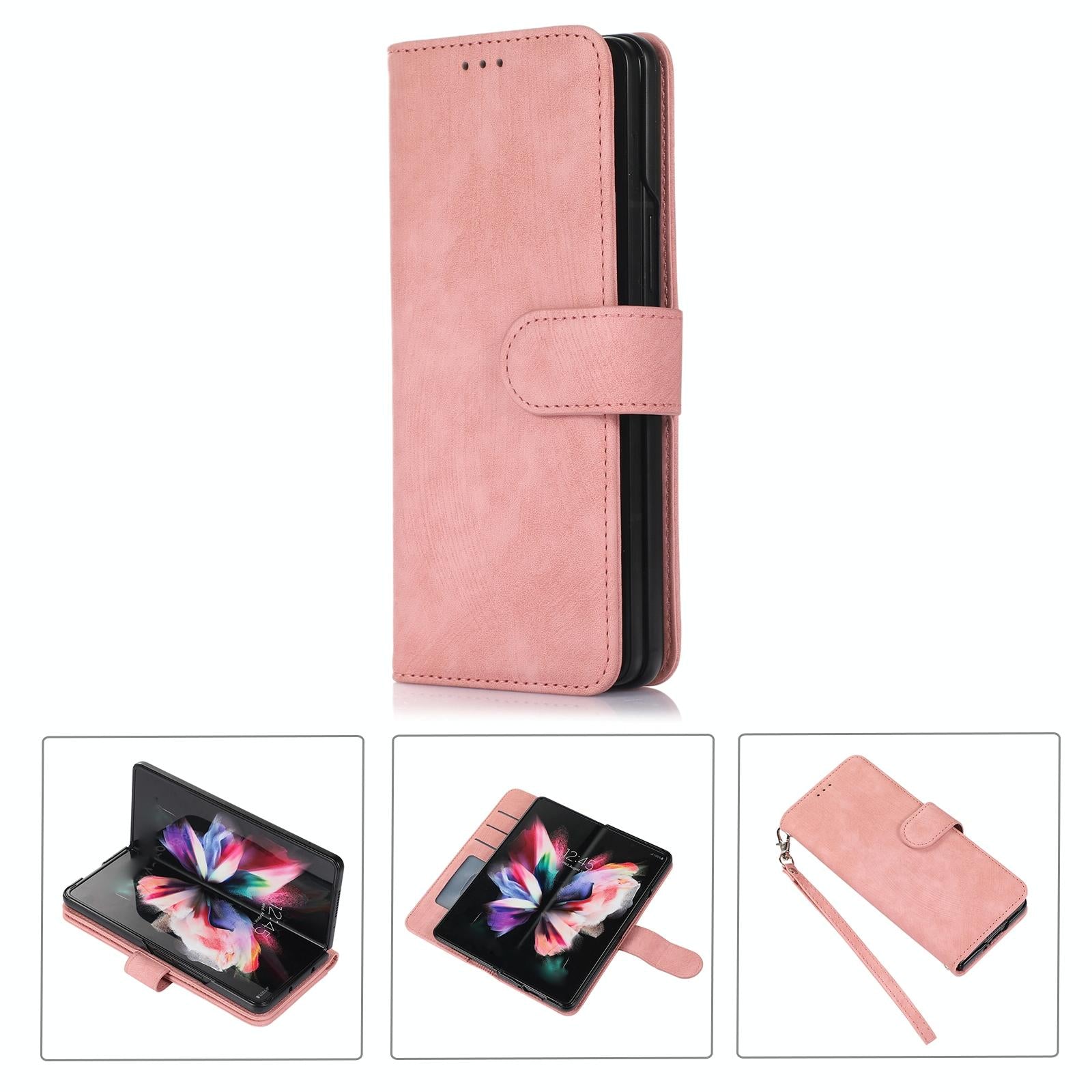 Samsung Galaxy Z Fold 4 Leather Phone Case With Pen Slot - Horizontal Flip