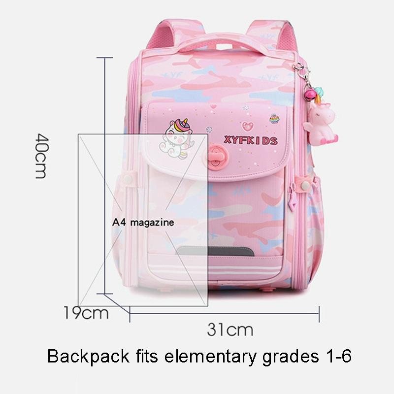 Double School Backpack for Girls - Pink