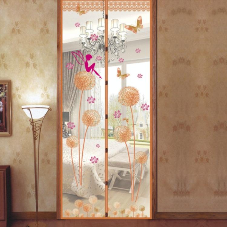 90x210cm Magnetic Summer Mosquito Screen Door Curtain - Coffee