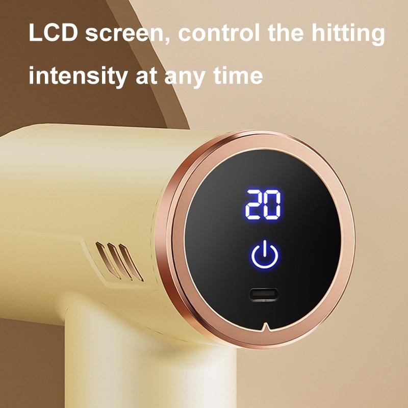 Silent Fascia Gun For Muscle Relaxation - High Frequency Vibration Massager - White