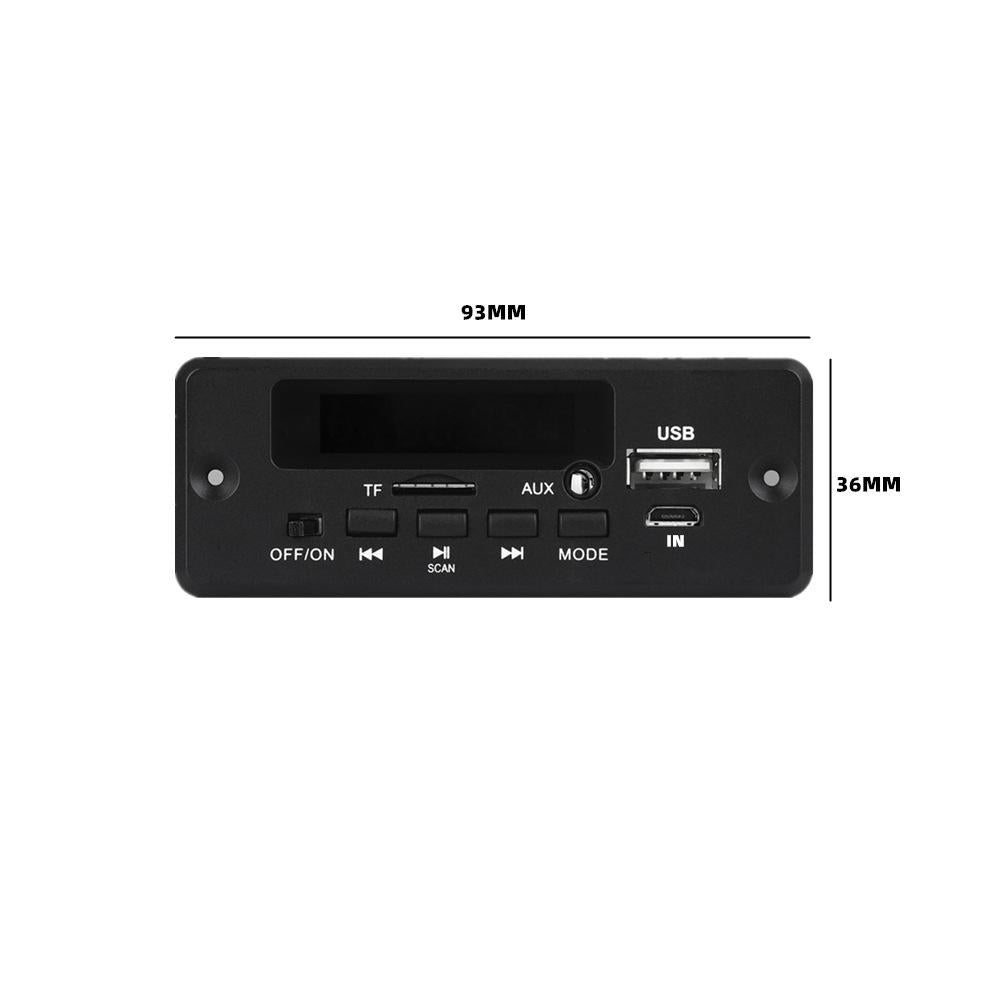 12V Mp3 Decoding Board W / Power Amp & Bluetooth - Record Calls - Black