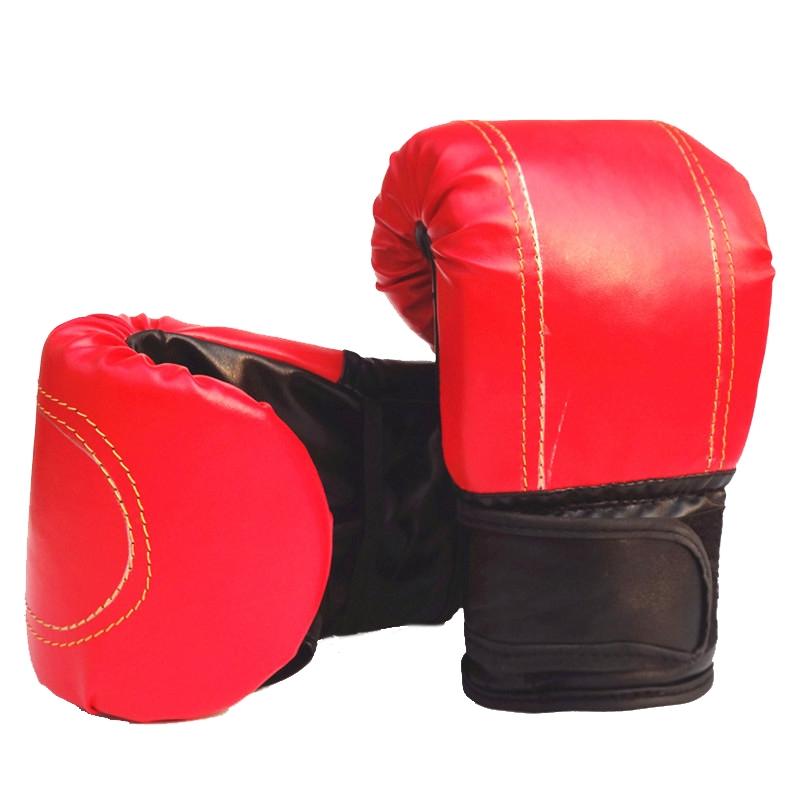Half-Finger Boxing Gloves For Adults - Ideal For Fighting And Punching - Red
