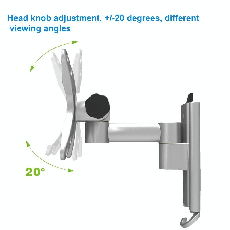Quick Release Wall Mount for Computer Monitor - Silver Gray