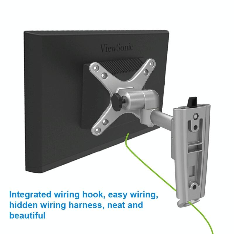 Quick Release Wall Mount for Computer Monitor - Silver Gray