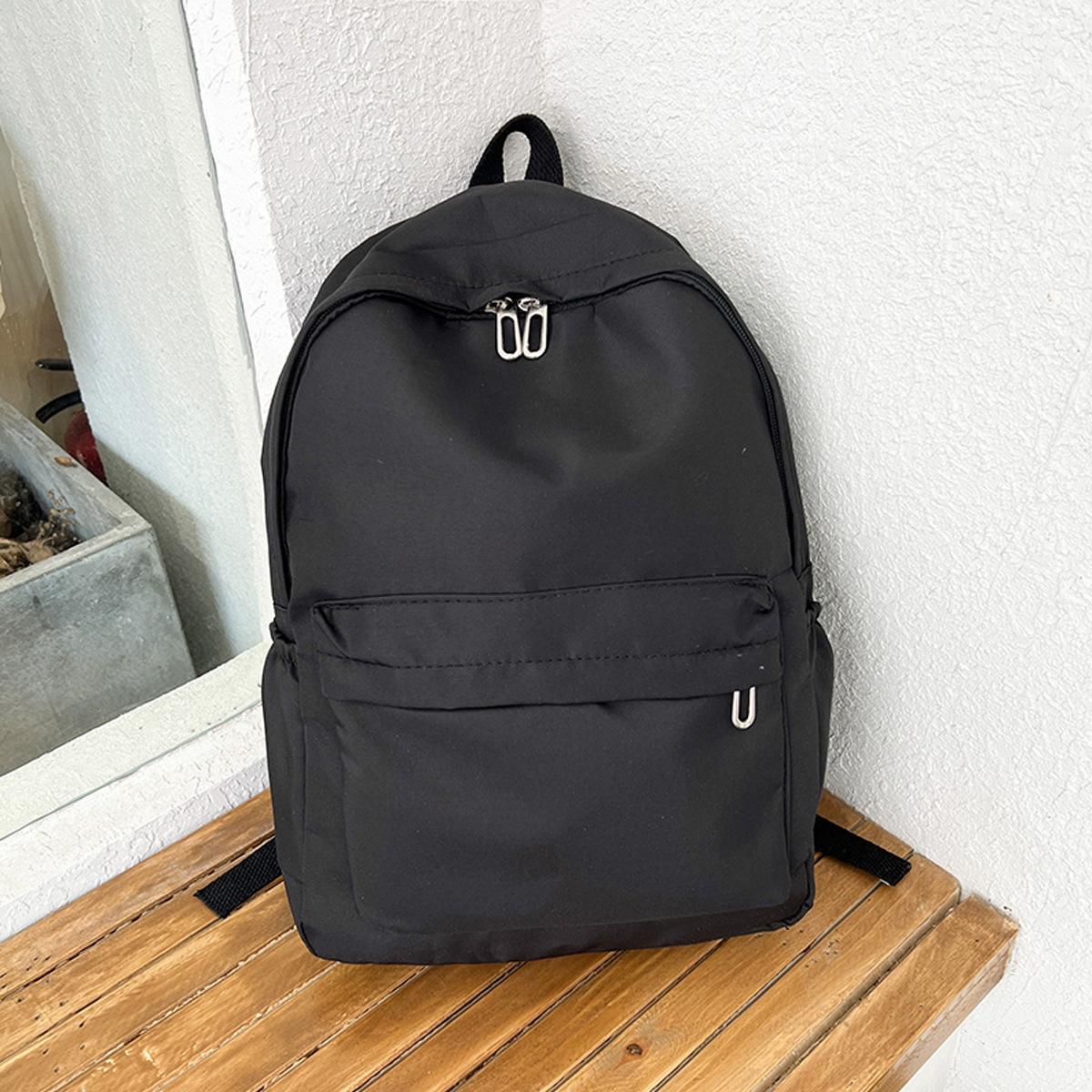 Simple Women Travel Backpack Solid Colour - Black
