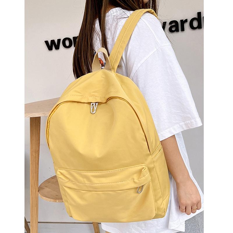 Simple Women Travel Backpack Solid Colour - Black