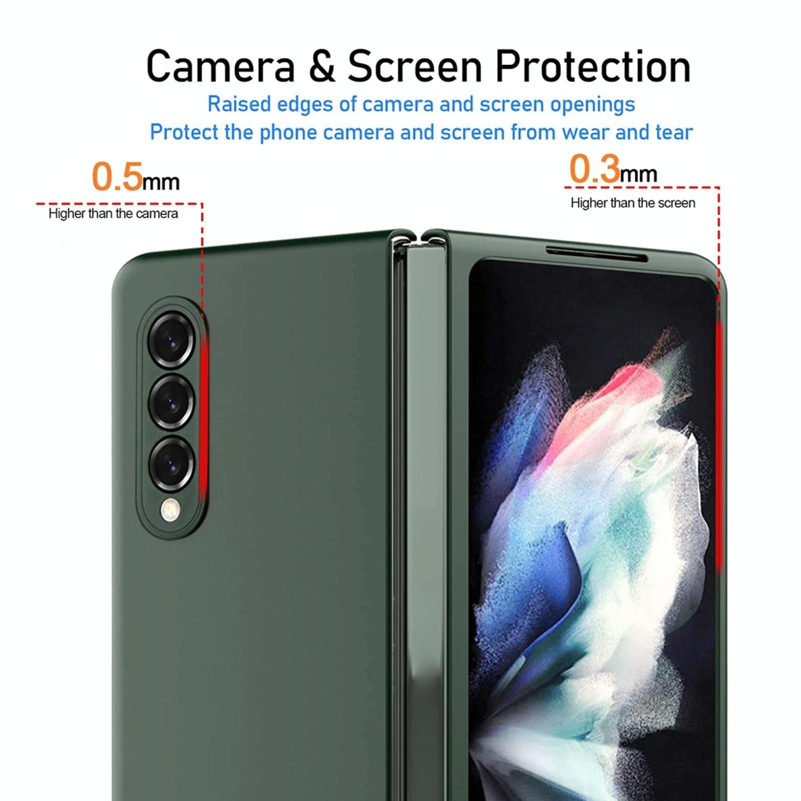 For Samsung Galaxy Z Fold4 5G Foldable Metal-Look Phone Case - Black
