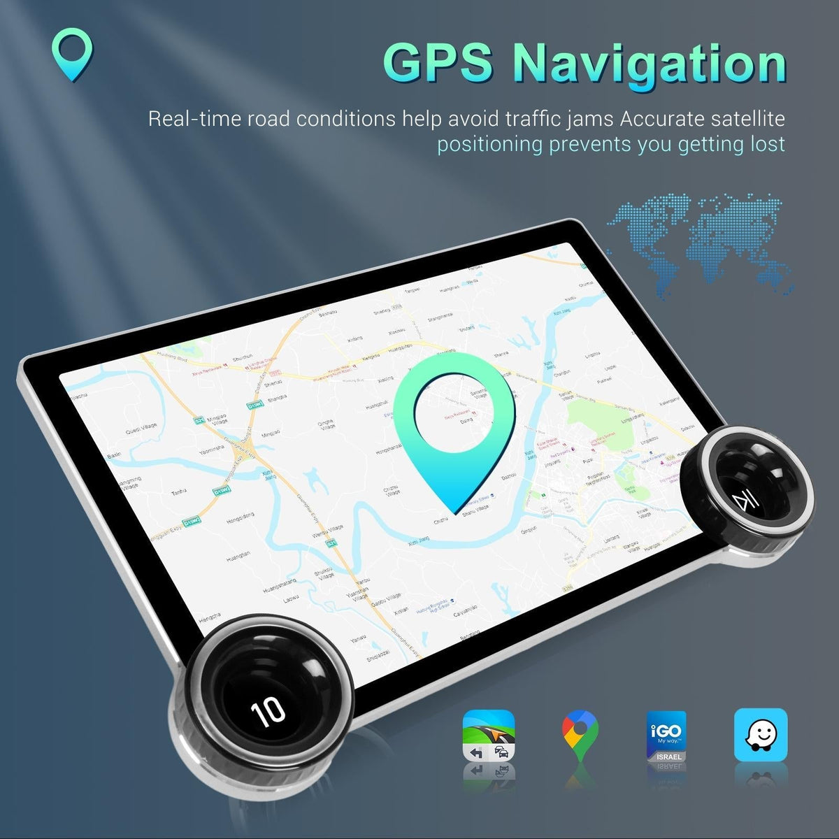 11.8 Inch Android Carplay Player - 4 + 64G - Dual Knob - Reversing Image