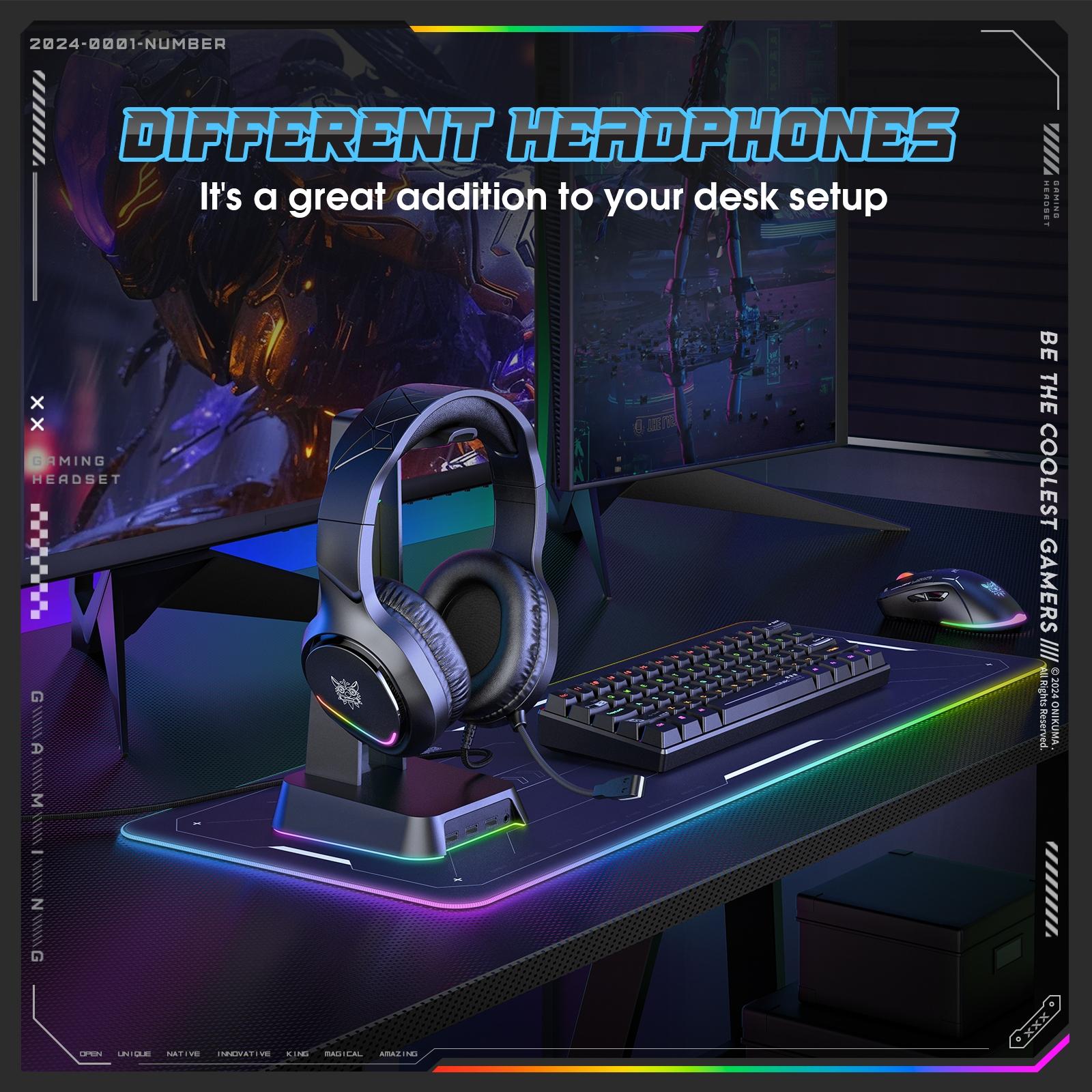 Rgb Gaming Headset With Mic 2.2M Cable Black