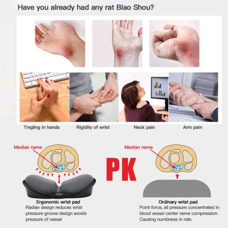 Memory Foam Wrist Rest For Keyboard & Mouse - Black