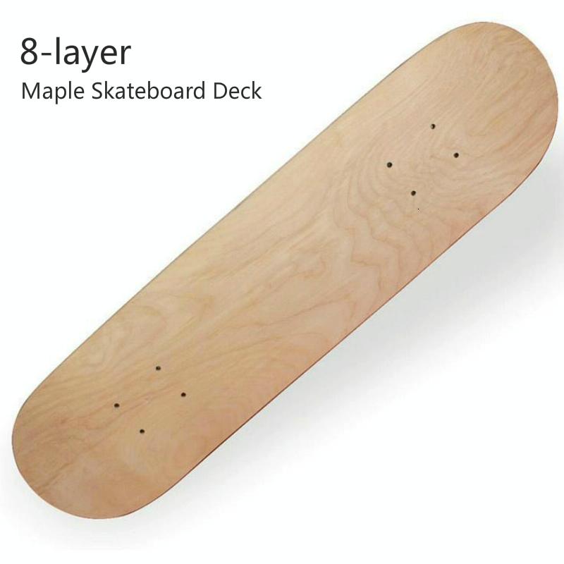 8-Layer Maple Double Raised Roughcast Skateboard With Four Wheels