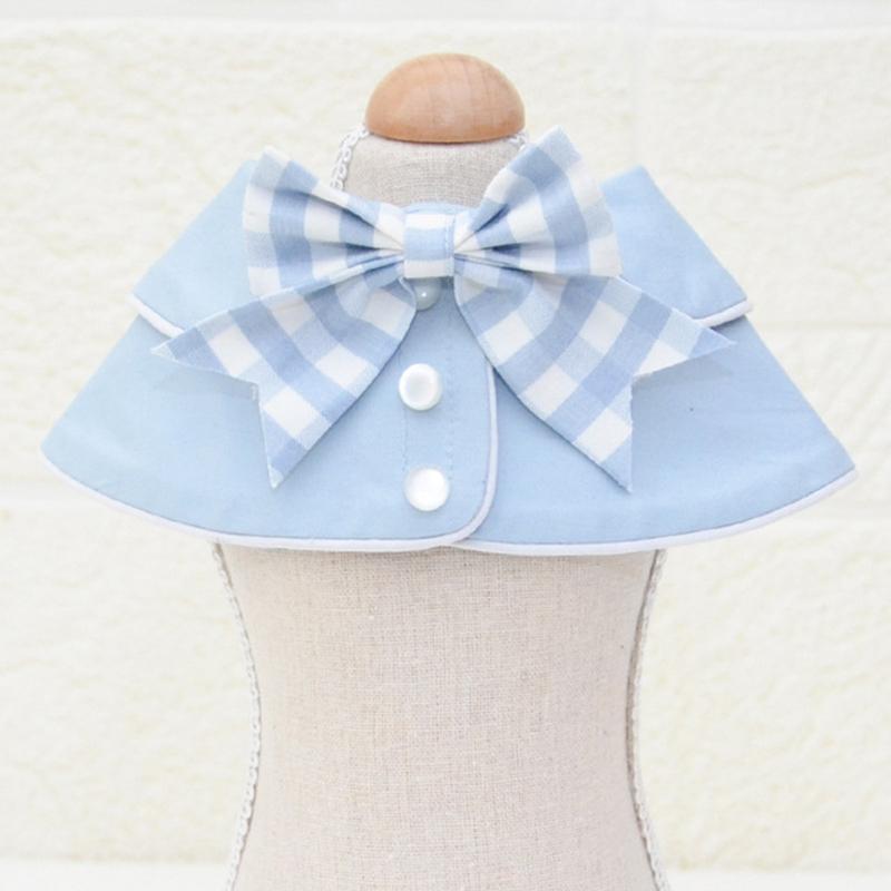 Pet Accessories Dog Small Shawl Bib Saliva Towel Triangle Scarf - Size S - Light Blue
