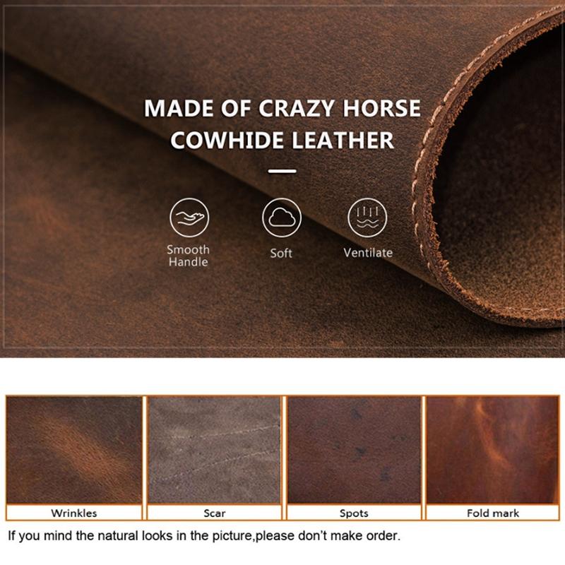 Crazy Horse Leather Retro Petal Mouse Pad Coffee
