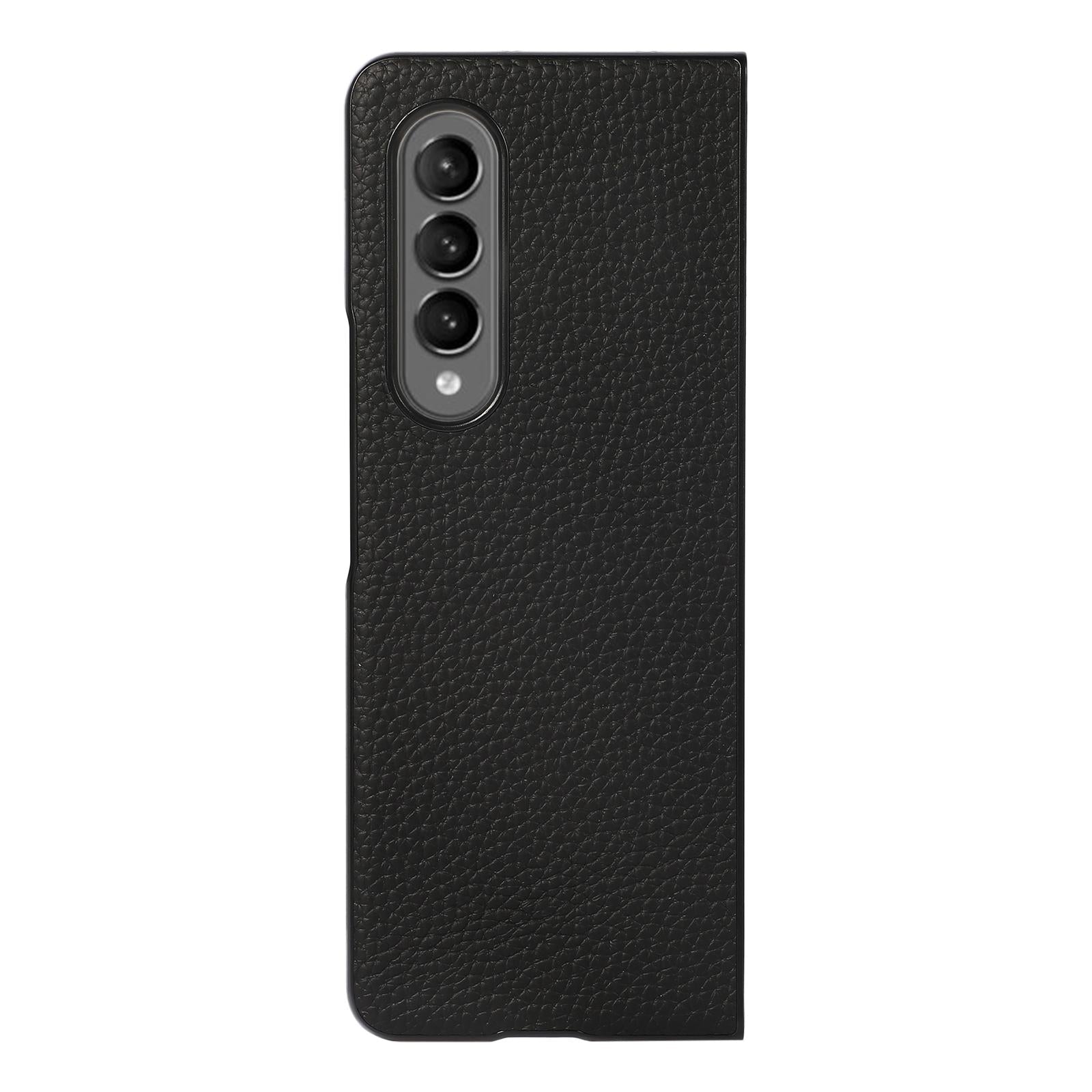For Samsung Galaxy Z Fold4 5G Litchi Texture Case - Two Tone - Black