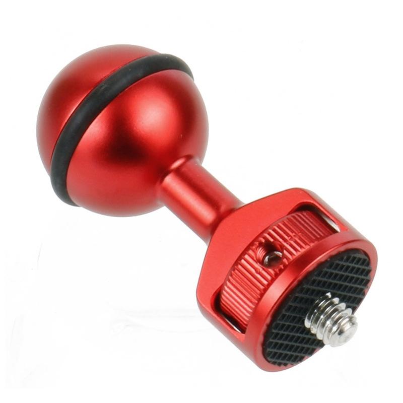 Universal 2.5cm Ball Head Clip for Action and Underwater Cameras - Red