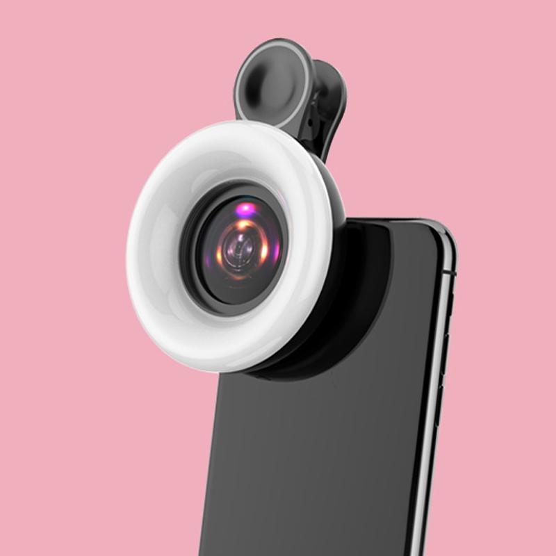 Selfie Light Macro Lens for Mobile Beauty Makeup - Pink